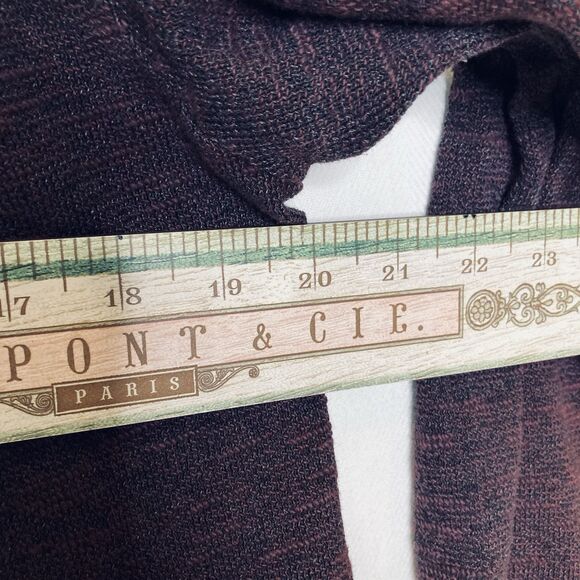 Groceries Apparel Drape Front Cardigan Sweater Small Open Front Burgundy Pockets - Picture 6 of 11